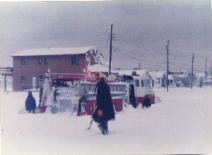 The Blizzard of '78 came down so hard that the engine had to be dug out of the snow at the corner of 91/3