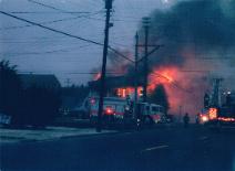Structure fire in 2003 caused by a plumber's torch. The house was located at the corner of 106/3